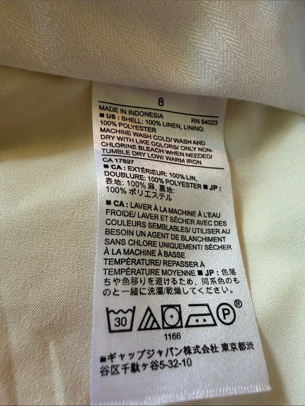 Banana Republic White Pinstripe Linen
